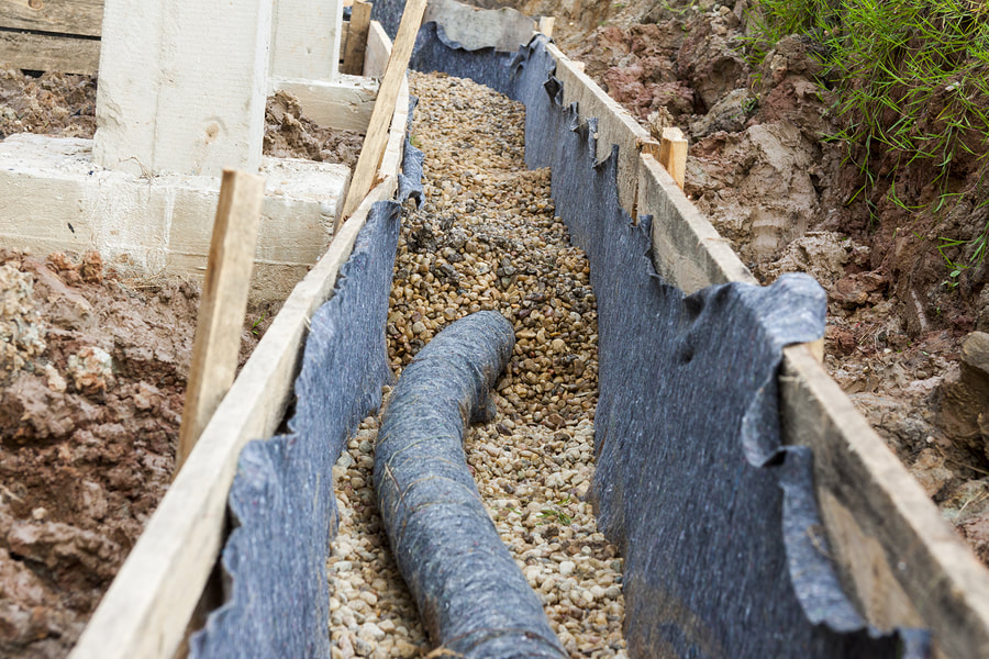 a storm pipe installation